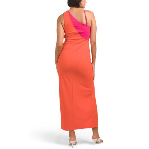 NWT RACHEL ROY Women's Phoenix Asymmetrical One Shoulder Front Slit Maxi Dress - Picture 2 of 5